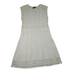 Maje Cream Crochet Mini Dress